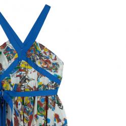 Pre Owned فستان ميدي أم سي كيو باي اليكساندر ماكوين طبع متعدد الألوان M