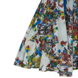 Pre Owned فستان ميدي أم سي كيو باي اليكساندر ماكوين طبع متعدد الألوان M