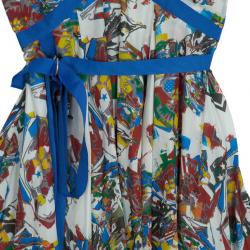 Pre Owned فستان ميدي أم سي كيو باي اليكساندر ماكوين طبع متعدد الألوان M