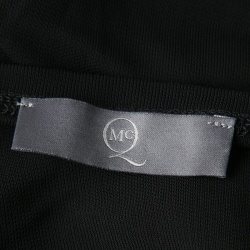 McQ By Alexander McQueen Black Draped Knit Asymmetric Top XS
