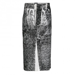 Pre Owned McQ by Alexander McQueen Monochrome Trompe-L'oeil Print Midi Pencil Skirt M