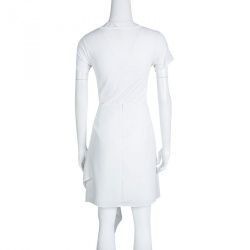 Pre Owned McQ by Alexander McQueen White Draped Asymmetric Handkerchief Skirt L