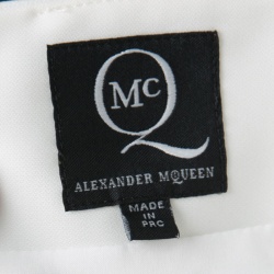Pre Owned McQ by Alexander McQueen White Draped Asymmetric Handkerchief Skirt L