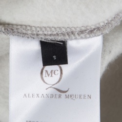 Pre Owned McQ By Alexander McQueen Grey Flocked Swallow Sweatshirt S