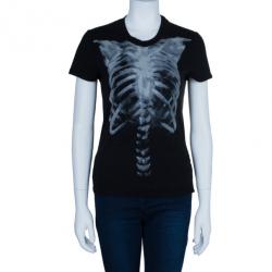 Pre Owned تي شيرت أم سي كيو باي اليكساندرماكوين طباعة قفص صدري أسود M