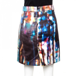 Pre Owned McQ By Alexander McQueen Multicolor Blurry Lights Print Skirt S