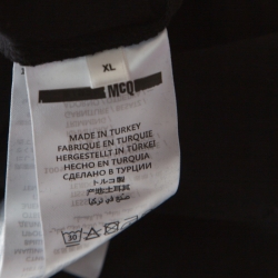 Pre Owned McQ by Alexander McQueen Black Swallow Printed Cotton T- Shirt XL