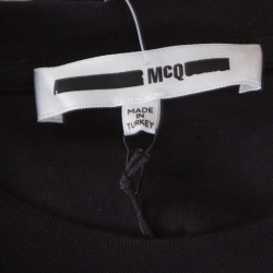 Pre Owned McQ by Alexander McQueen Black Swallow Printed Cotton T- Shirt XL