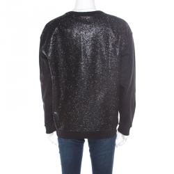 Pre Owned McQ by Alexander McQueen Black Crew Neck Glitter Sweatshirt M