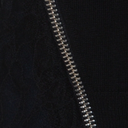 McQ by Alexander McQueen Black Wool & Lace Side Zip Detail Top S