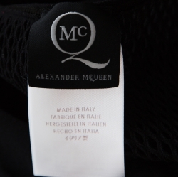 Pre Owned McQ by Alexander McQueen Black Stretch Perforated Knit Bodycon Top L