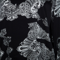 Pre Owned McQ by Alexander McQueen Black Phoenix Paisley Print Jumper M