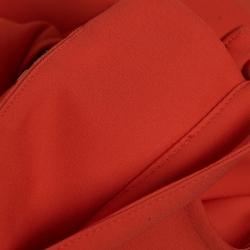 Pre Owned McQ by Alexander McQueen Orange Embellished Collar Cady Flared Dress M