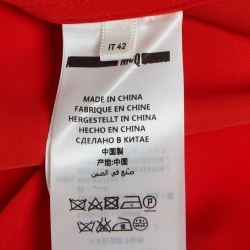 Pre Owned McQ by Alexander McQueen Orange Embellished Collar Cady Flared Dress M