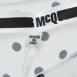 Pre Owned McQ by Alexander McQueen White Polka Dot Print Chiffon Short Dress S