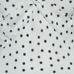 Pre Owned McQ by Alexander McQueen White Polka Dot Print Chiffon Short Dress S