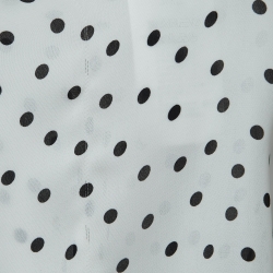 Pre Owned McQ by Alexander McQueen White Polka Dot Print Chiffon Short Dress S
