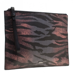 Pre Owned MCQ by Alexander McQueen Multicolor Printed Leather Envelop Clutch