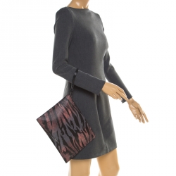 Pre Owned MCQ by Alexander McQueen Multicolor Printed Leather Envelop Clutch