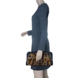 Pre Owned McQ by Alexander McQueen Calf Hair Convertible Leopard Clutch