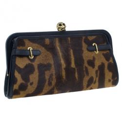 Pre Owned McQ by Alexander McQueen Calf Hair Convertible Leopard Clutch