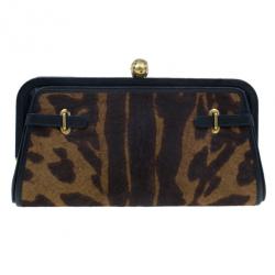 Pre Owned McQ by Alexander McQueen Calf Hair Convertible Leopard Clutch