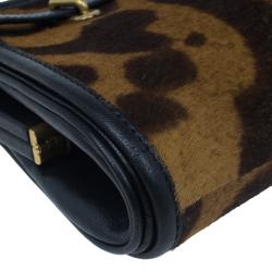 Pre Owned McQ by Alexander McQueen Calf Hair Convertible Leopard Clutch