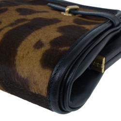 Pre Owned McQ by Alexander McQueen Calf Hair Convertible Leopard Clutch