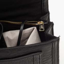 Pre Owned McQ by Alexander McQueen Black Textured Leather Shoulder Bag