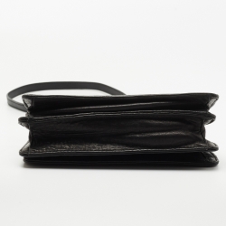 Pre Owned McQ by Alexander McQueen Black Textured Leather Shoulder Bag