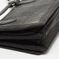 Pre Owned McQ by Alexander McQueen Black Textured Leather Shoulder Bag