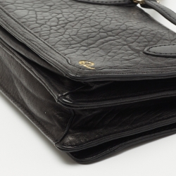 Pre Owned McQ by Alexander McQueen Black Textured Leather Shoulder Bag
