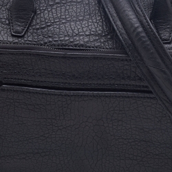 Pre Owned McQ by Alexander McQueen Black Textured Leather Satchel