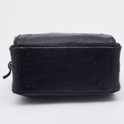 Pre Owned McQ by Alexander McQueen Black Textured Leather Satchel