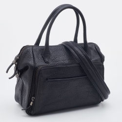 Pre Owned McQ by Alexander McQueen Black Textured Leather Satchel