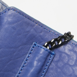 Pre Owned McQ by Alexander McQueen Blue Pebbled Leather Simple Fold Shoulder Bag