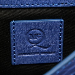 Pre Owned McQ by Alexander McQueen Blue Pebbled Leather Simple Fold Shoulder Bag