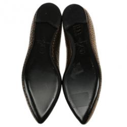 مملوكة مسبقًا McQ by Alexander McQueen Bronze Embossed Ballet Flats Size 37