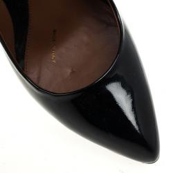 Pre Owned McQ by Alexander McQueen Black Patent Studded Pointed Toe Pumps Size 41