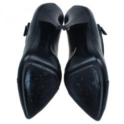 Pre Owned McQ by Alexander McQueen Black Leather Ankle Boots Size 38