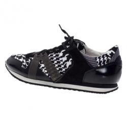 مملوكة مسبقًا McQ by Alexander McQueen Houndstooth Canvas and Leather Sneakers Size 41