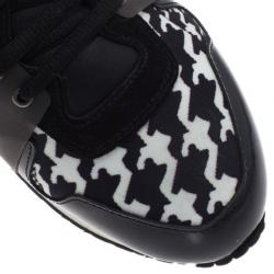 مملوكة مسبقًا McQ by Alexander McQueen Houndstooth Canvas and Leather Sneakers Size 41