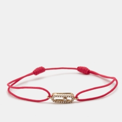 Messika Move Uno Pink Cord Diamond 18k Rose Gold Bracelet