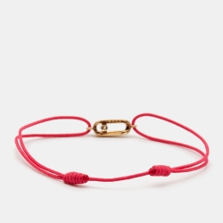 Messika Move Uno Pink Cord Diamond 18k Rose Gold Bracelet
