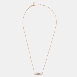 Messika Baby Move Pavé  Diamond 18k Rose Gold Necklace