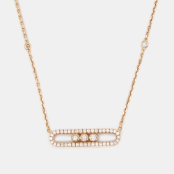 Messika Baby Move Pavé  Diamond 18k Rose Gold Necklace