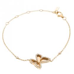 Messika Butterfly Ajouré Diamond 18k Rose Gold Bracelet 