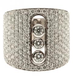 Messika Move Joaillerie Pave Diamond 18k White Gold Ring Size 52