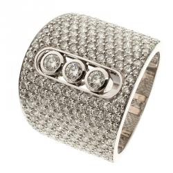 Messika Move Joaillerie Pave Diamond 18k White Gold Ring Size 52