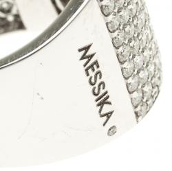 Messika Move Joaillerie Pave Diamond 18k White Gold Ring Size 52
